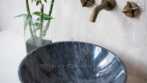 Мраморная раковина Sfera из синего камня Graphite ИТАЛИЯ 001766111 для ванной комнаты_2