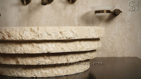 Мраморная раковина Sfera из желтого камня Silvia Oro ЕГИПЕТ 001029711 для ванной комнаты_2