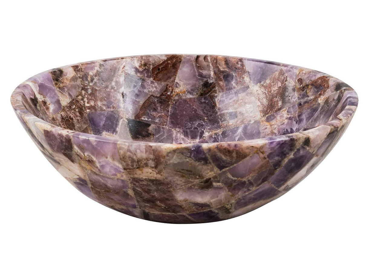 Фиолетовая раковина Sfera из камня флюорита Winy Amethyst ИНДИЯ 001541111 для ванной комнаты_4