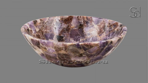 Фиолетовая раковина Sfera из камня флюорита Winy Amethyst ИНДИЯ 001541111 для ванной комнаты_3