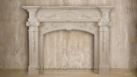 Мраморный портал белого цвета для отделки камина Sibil из натурального камня Bianco Extra 646111901_3