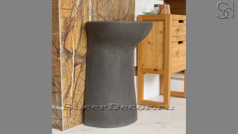 Каменная раковина на пьедестале Sierra M2 из серого андезита Andesite ИСПАНИЯ 128001072 для ванной комнаты_1