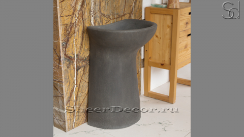 Каменная раковина на пьедестале Sierra M2 из серого андезита Andesite ИСПАНИЯ 128001072 для ванной комнаты_2