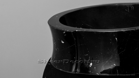 Черная раковина Vela из натурального мрамора Nero Marquina ИСПАНИЯ 036018111 для ванной комнаты_2