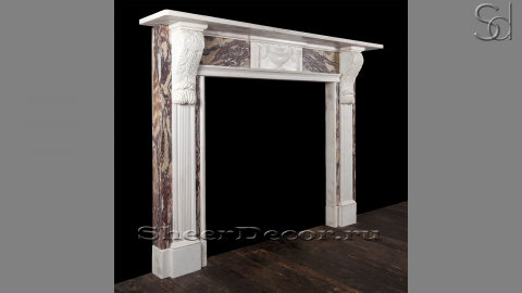 Каменный портал белого цвета для облицовки камина Vida M2 из мрамора Bianco Extra 178111402_1