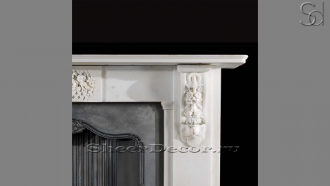 Мраморный портал белого цвета для отделки камина Vida из натурального камня Bianco Extra 178111901_1