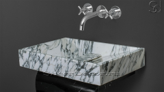 Белая раковина Trier из натурального мрамора Arabescato ИТАЛИЯ 024002111 для ванной комнаты_4