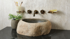 Мойка в ванную Piedra M425 из речного камня  Gris ИНДОНЕЗИЯ 00504511425_2