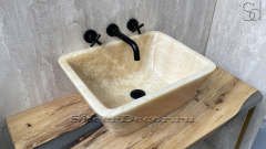 Желтая раковина Seira из камня оникса Honey Onyx ИНДИЯ 069016111 для ванной комнаты_1
