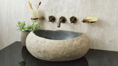 Раковина для ванной Piedra M432 из речного камня  Gris ИНДОНЕЗИЯ 00504511432_2