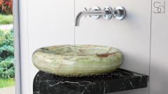 Зеленая раковина Ronda из камня оникса Green Onyx ПАКИСТАН 003033111 для ванной комнаты_1