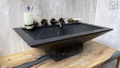 Черная раковина Freccia из натурального мрамора Nero Marquina ИСПАНИЯ 000018011 для ванной комнаты_1