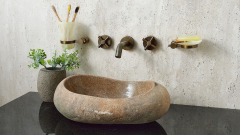 Раковина для ванной Piedra M436 из речного камня  Beige ИНДОНЕЗИЯ 00501111436_3