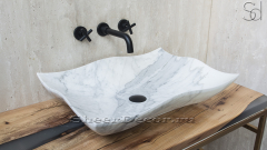 Мраморная раковина Ola M2 из белого камня Statuario ИТАЛИЯ 027145112 для ванной комнаты_1