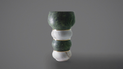 Мраморная раковина с пьедесталом Bolle M2 из зеленого камня Veria Green ИНДИЯ 000933072 для  комнаты_1