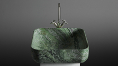 Мраморная раковина Cubise M3 из зеленого камня Veria Green ИНДИЯ 932933013 для ванной комнаты_1