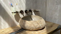 Раковина для ванной Piedra M298 из речного камня  Beige ИНДОНЕЗИЯ 00501111298_4