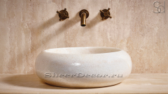Мраморная раковина Brina из белого камня Crystal White ИНДИЯ 266072111 для ванной комнаты_1