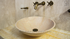 Мраморная раковина Sfera из бежевого камня Rosalia ТУРЦИЯ 001091111 для ванной комнаты_1