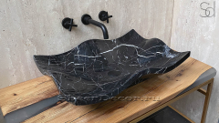 Мраморная раковина Ola из черного камня Nero Marquina ИСПАНИЯ 027018111 для ванной комнаты_1