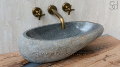 Раковина для ванной комнаты Piedra M82 из речного камня  Gris ИНДОНЕЗИЯ 0050451182_1
