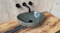 Раковина для ванной комнаты Piedra M258 из речного камня  Gris ИНДОНЕЗИЯ 00504511258_2