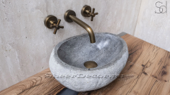 Раковина для ванной Piedra M83 из речного камня  Gris ИНДОНЕЗИЯ 0050451183_1