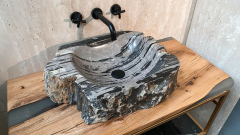 Раковина для ванной Hector M17 из речного камня  Dragon Green ИНДИЯ 0070141117_4
