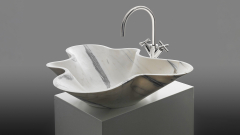 Мраморная раковина Onde из белого камня Bianco Carrara ИТАЛИЯ 000005011 для ванной комнаты_1