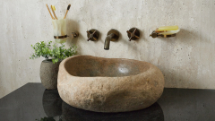 Раковина для ванной Piedra M427 из речного камня  Beige ИНДОНЕЗИЯ 00501111427_3