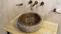 Мраморная раковина Brina из коричневого камня Emperador Dark ИСПАНИЯ 266042511 для ванной комнаты_3