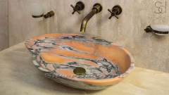 Мраморная раковина Lake из розового камня Crystal Orange ПАКИСТАН 719037111 для ванной комнаты_1