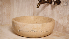 Мраморная раковина Bowl из бежевого камня Jura Beige ТУРЦИЯ 637062111 для ванной комнаты_1