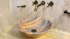 Мраморная раковина Sfera из розового камня Crystal Orange ПАКИСТАН 001037111 для ванной комнаты_1