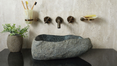 Раковина для ванной Piedra M349 из речного камня  Gris ИНДОНЕЗИЯ 00504511349_2