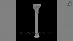 Каменная колонна Lilla Campanella из белого мрамора Bianco Extra в сборе _1