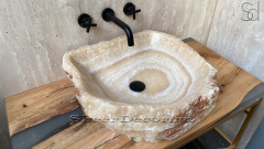 Раковина для ванной Hector M112 из речного камня  Honey Onyx ИНДИЯ 00701611112_2