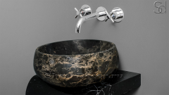 Коричневая раковина Bull из натурального мрамора Black and Gold  ПАКИСТАН 039028111 для ванной комнаты_3