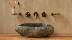 Раковина для ванной Piedra M302 из речного камня  Gris ИНДОНЕЗИЯ 00504511302_1