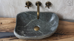 Раковина для ванной комнаты Piedra M108 из речного камня  Gris ИНДОНЕЗИЯ 00504511108_1