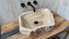 Раковина для ванной Hector M114 из речного камня  Honey Onyx ИНДИЯ 00701611114_2