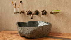Раковина для ванной Piedra M303 из речного камня  Gris ИНДОНЕЗИЯ 00504511303_1