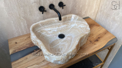Раковина для ванной Hector M116 из речного камня  Honey Onyx ИНДИЯ 00701611116_2
