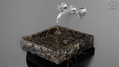 Коричневая раковина Rock из натурального мрамора Black and Gold  ПАКИСТАН 035028311 для ванной комнаты_7