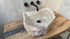 Раковина для ванной Hector M118 из речного камня  Honey Onyx ИНДИЯ 00701611118_2