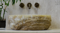 Каменная мойка Distrito из желтого оникса Honey Onyx ИНДОНЕЗИЯ 014016311 для ванной комнаты_2