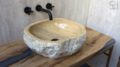 Раковина для ванной Hector M121 из речного камня  Beige Honey ИНДОНЕЗИЯ 00709311121_1