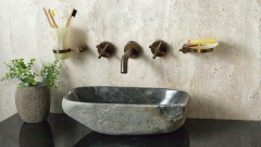 Раковина для ванной Piedra M370 из речного камня  Gris ИНДОНЕЗИЯ 00504511370_2