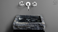 Серая раковина Rock из натурального мрамора Carrara ИНДИЯ 035009311 для ванной комнаты_3