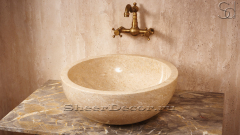 Мраморная раковина Bowl из бежевого камня Galala Beige ИНДОНЕЗИЯ 637094111 для ванной комнаты_2